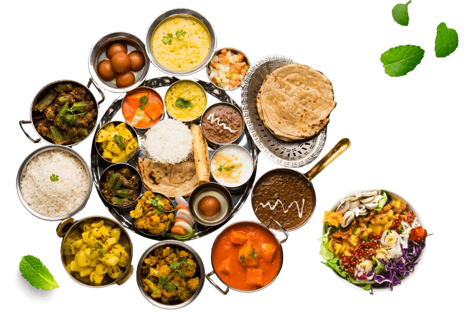 A bountiful Indian thali spread at Indian Spice Route